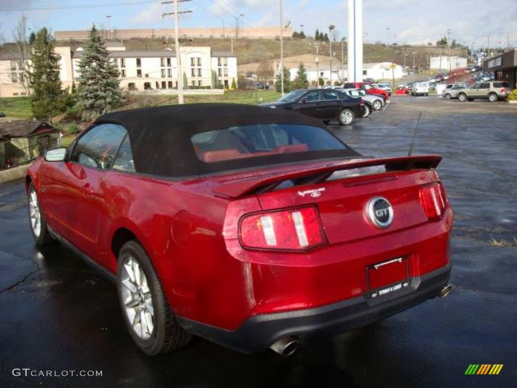2010 Mustang GT Premium Convertible - Red Candy Metallic / Brick Red photo #5