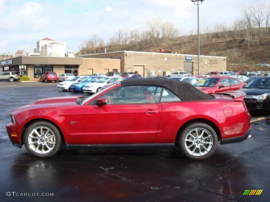 2010 Mustang GT Premium Convertible - Red Candy Metallic / Brick Red photo #6