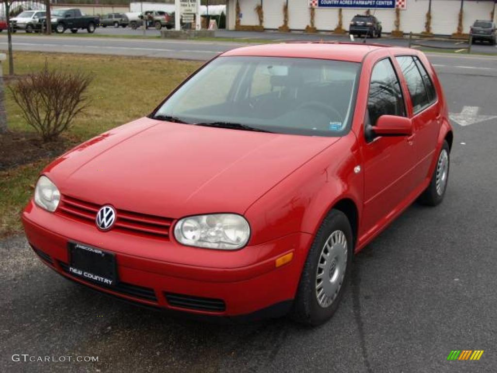 2001 Golf GLS 4 Door - Tornado Red / Black photo #2