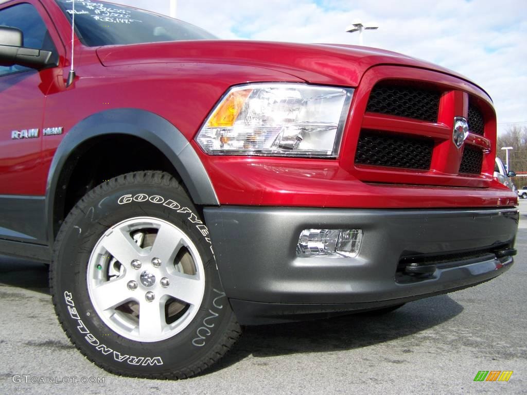 2010 Ram 1500 TRX4 Quad Cab 4x4 - Inferno Red Crystal Pearl / Dark Slate/Medium Graystone photo #2