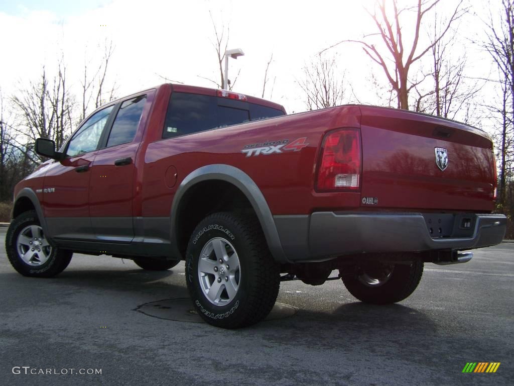 2010 Ram 1500 TRX4 Quad Cab 4x4 - Inferno Red Crystal Pearl / Dark Slate/Medium Graystone photo #4