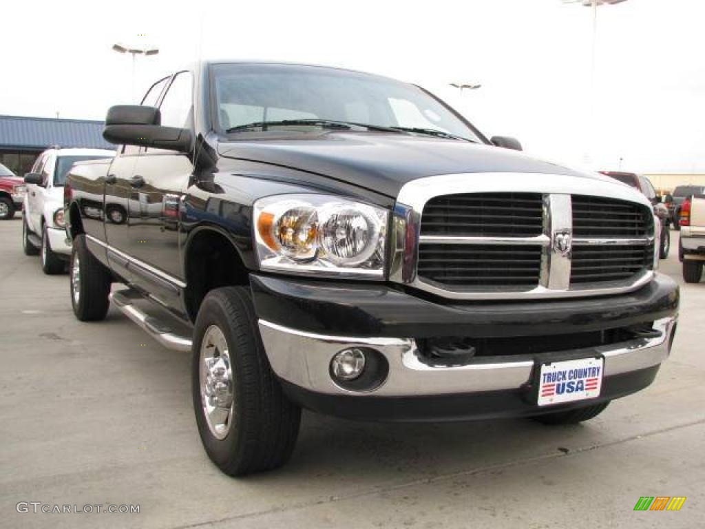 2007 Ram 2500 Big Horn Edition Quad Cab 4x4 - Brilliant Black / Medium Slate Gray photo #5