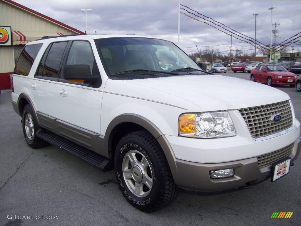 2003 Expedition Eddie Bauer 4x4 - Oxford White / Medium Parchment photo #2