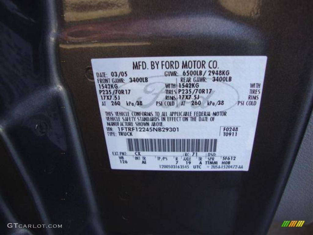 2005 F150 XL Regular Cab - Dark Shadow Grey Metallic / Medium Flint Grey photo #26