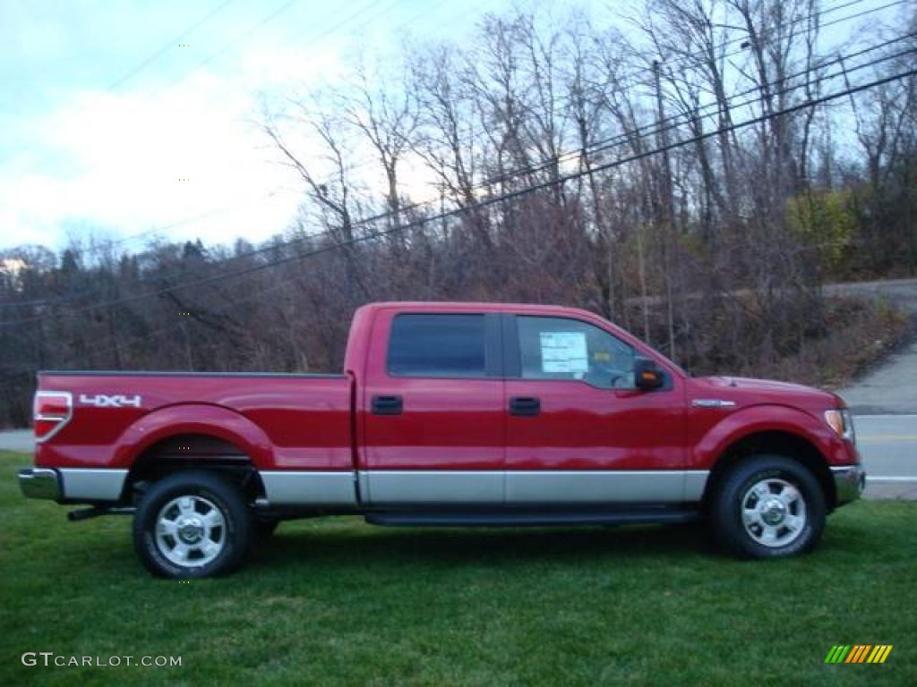 2010 F150 XLT SuperCrew 4x4 - Red Candy Metallic / Medium Stone photo #2