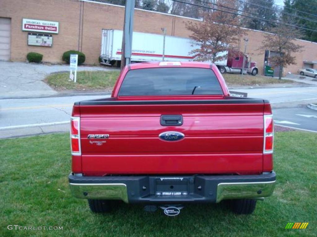 2010 F150 XLT SuperCrew 4x4 - Red Candy Metallic / Medium Stone photo #4
