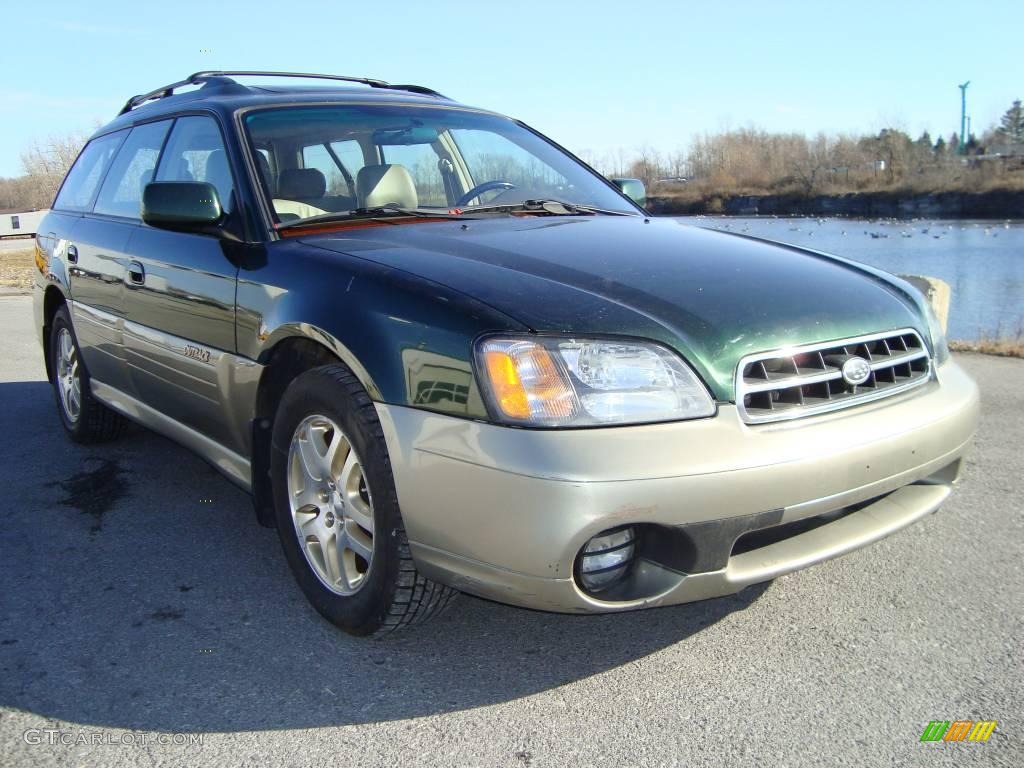 2001 Outback Limited Wagon - Timberline Green Metallic / Beige photo #1