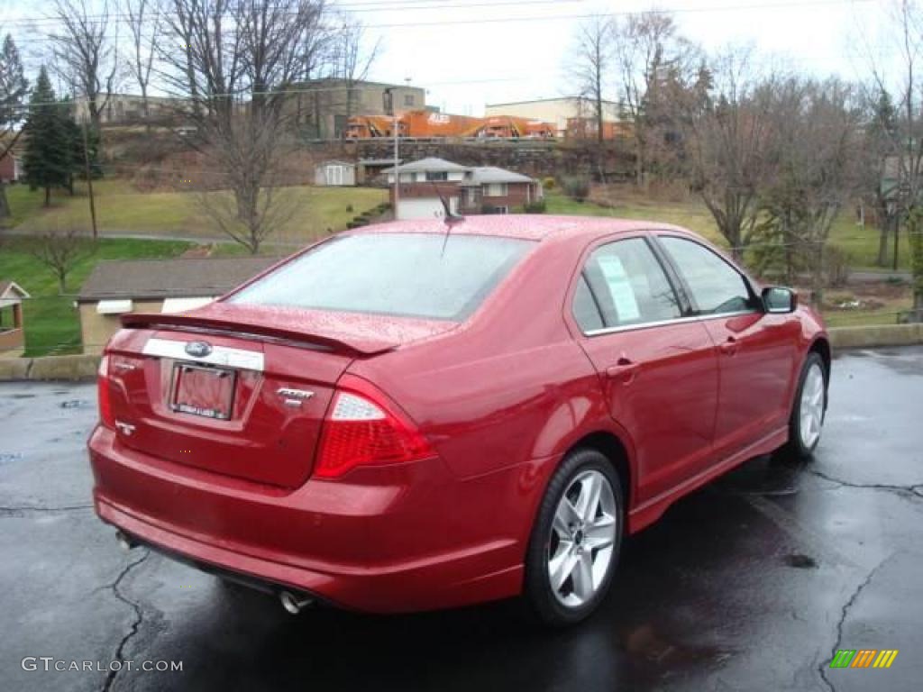 2010 Fusion Sport AWD - Sangria Red Metallic / Charcoal Black/Sport Black photo #3