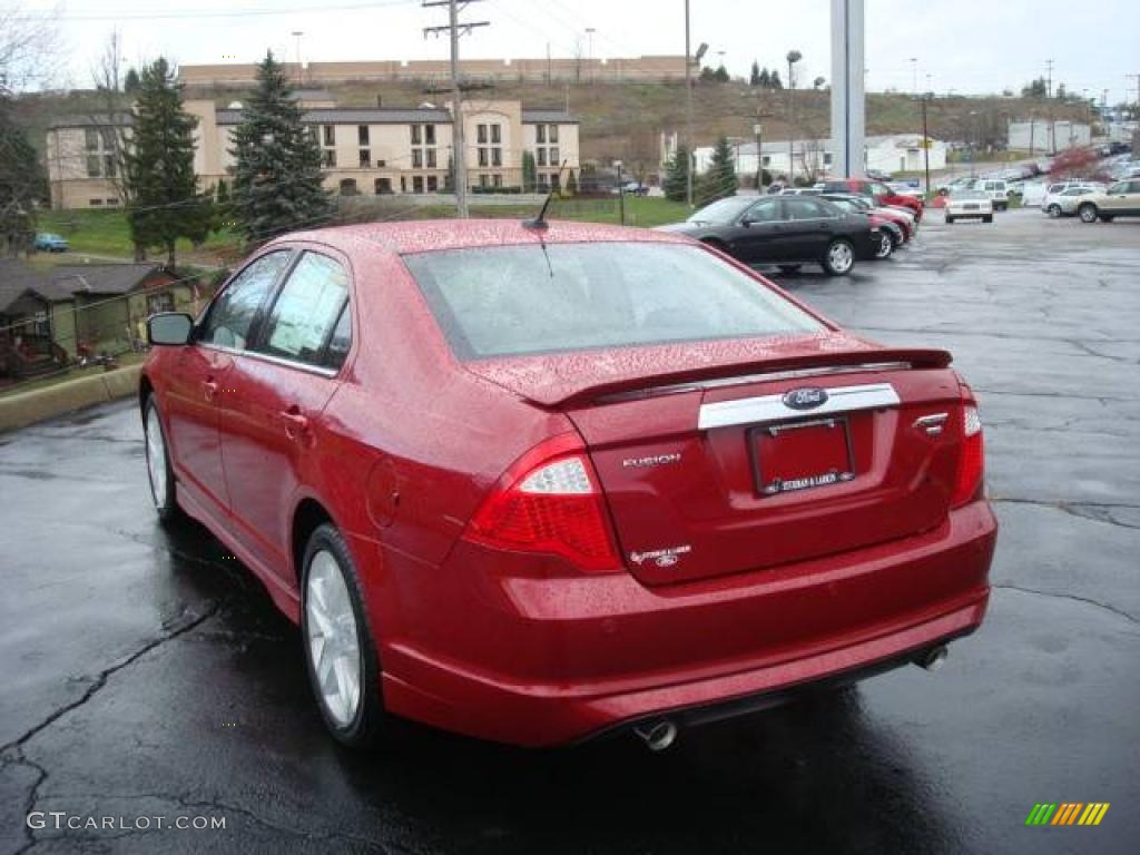 2010 Fusion Sport AWD - Sangria Red Metallic / Charcoal Black/Sport Black photo #5