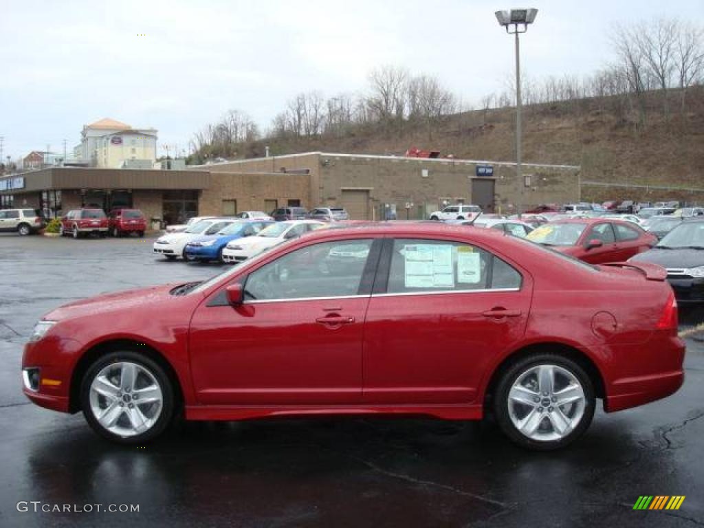 2010 Fusion Sport AWD - Sangria Red Metallic / Charcoal Black/Sport Black photo #6
