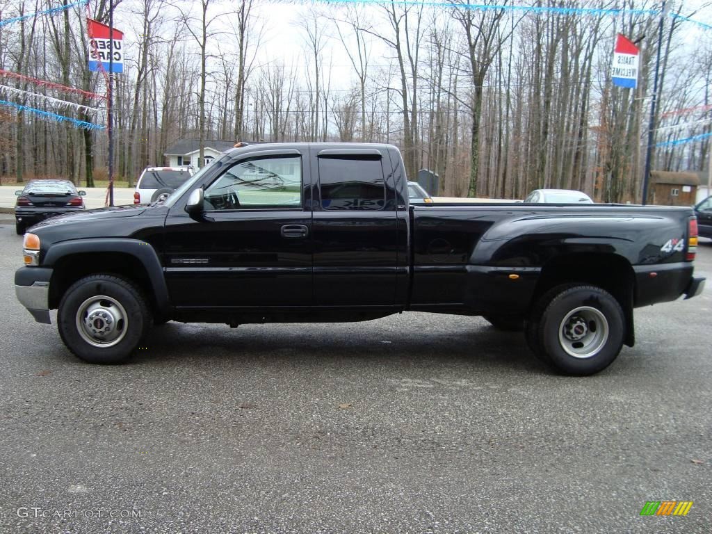 2001 Sierra 3500 SLT Extended Cab 4x4 Dually - Onyx Black / Graphite photo #6