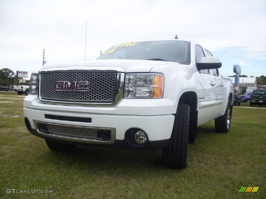 2008 Sierra 1500 Denali Crew Cab AWD - Summit White / Ebony photo #2
