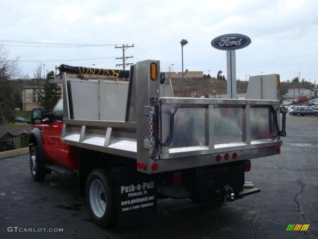 2010 F450 Super Duty Regular Cab 4x4 Chassis Dump Truck - Bright Red / Medium Stone photo #5