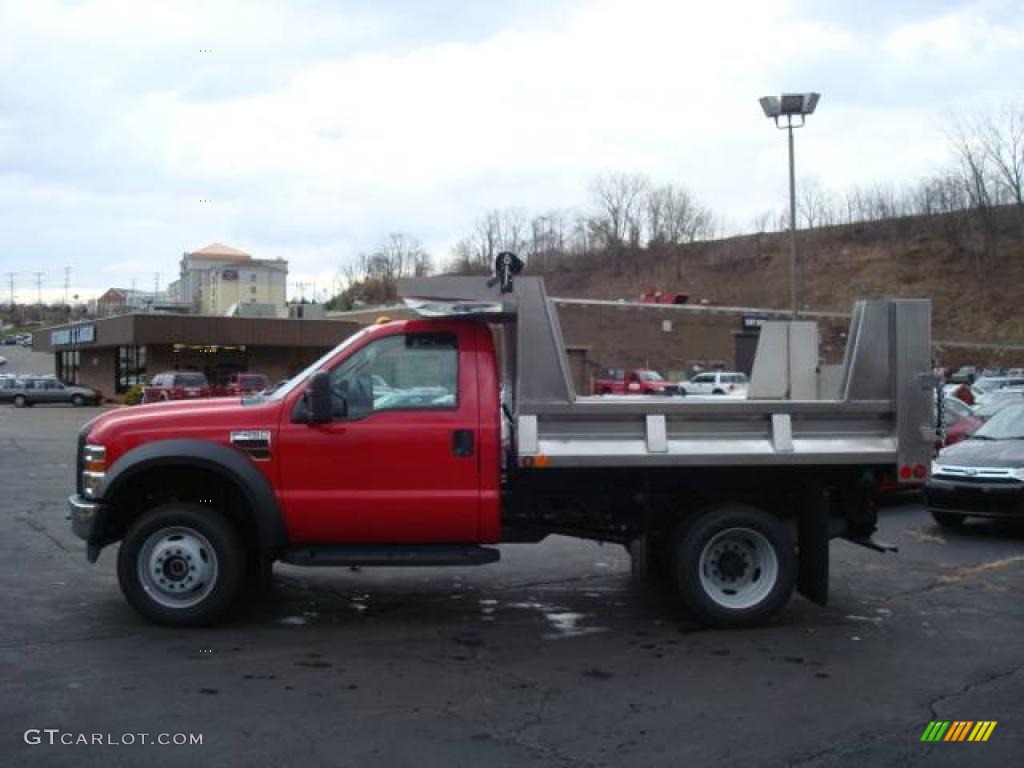 2010 F450 Super Duty Regular Cab 4x4 Chassis Dump Truck - Bright Red / Medium Stone photo #6