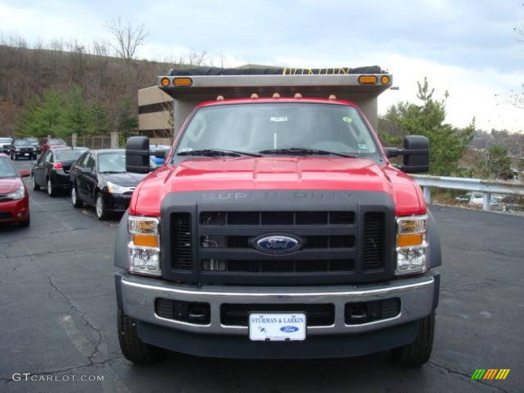 2010 F450 Super Duty Regular Cab 4x4 Chassis Dump Truck - Bright Red / Medium Stone photo #8