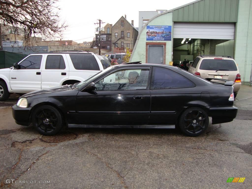 1996 Civic EX Coupe - Granada Black Pearl Metallic / Black photo #4