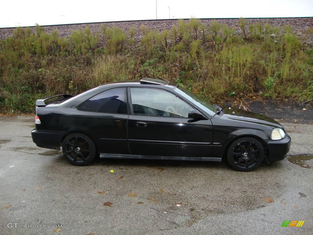 1996 Civic EX Coupe - Granada Black Pearl Metallic / Black photo #5