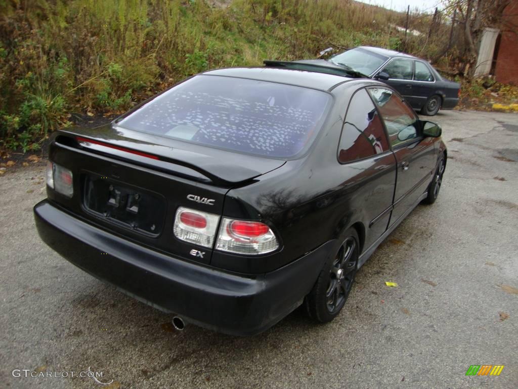 1996 Civic EX Coupe - Granada Black Pearl Metallic / Black photo #6
