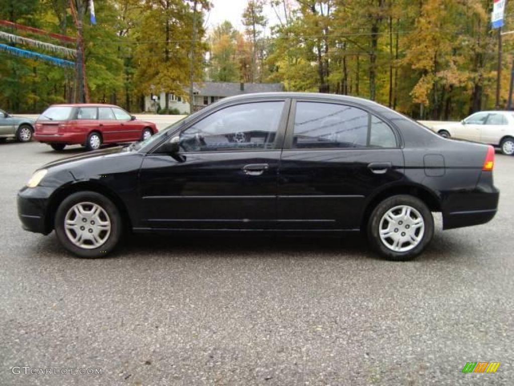 2001 Civic DX Sedan - Nighthawk Black Pearl / Gray photo #1