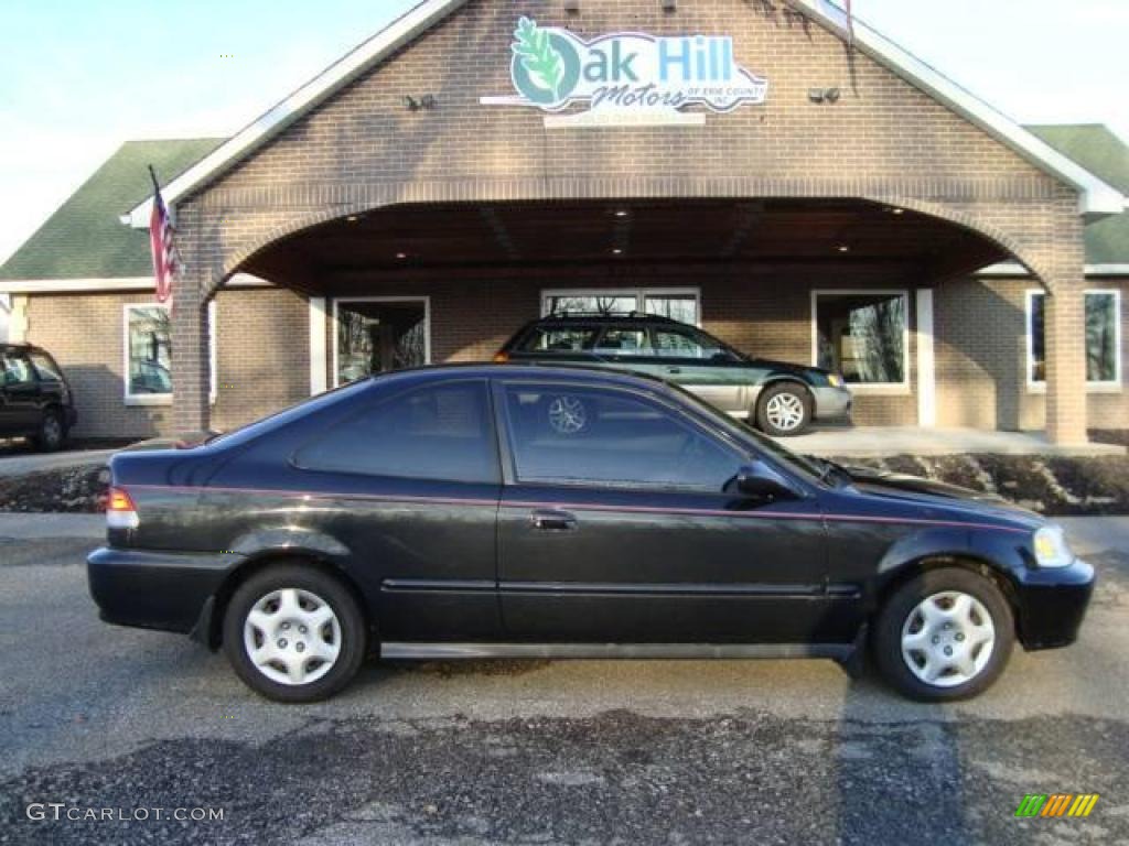 1999 Civic EX Coupe - Flamenco Black Pearl / Dark Gray photo #1