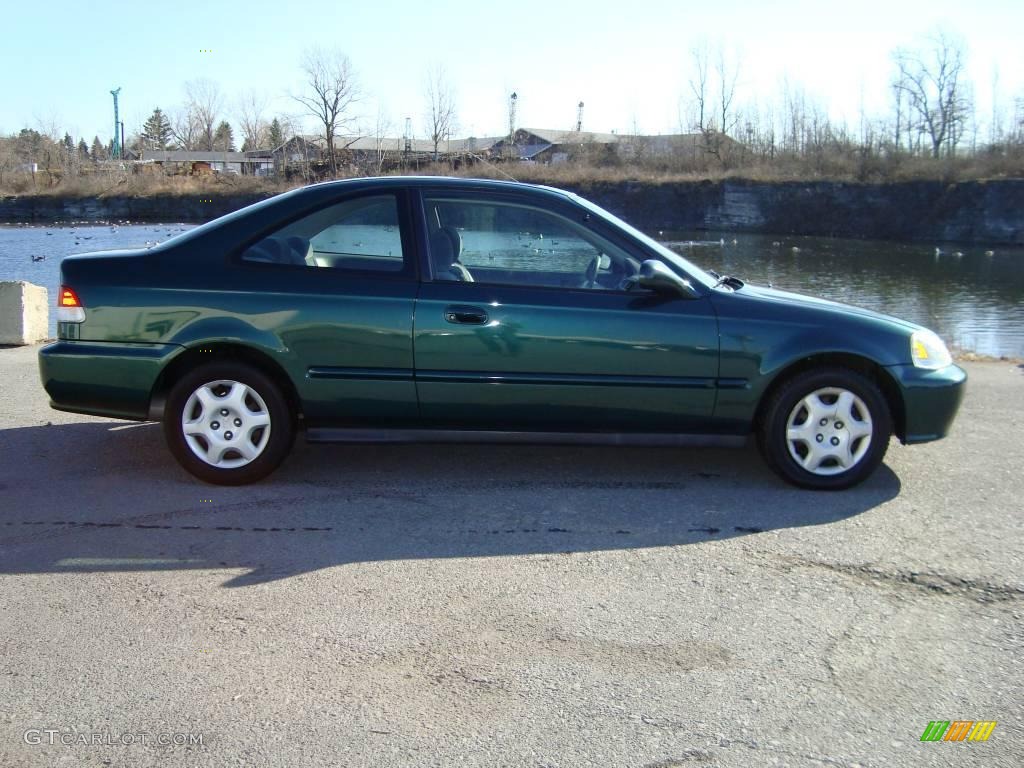 1999 Civic EX Coupe - Clover Green Pearl / Dark Gray photo #2