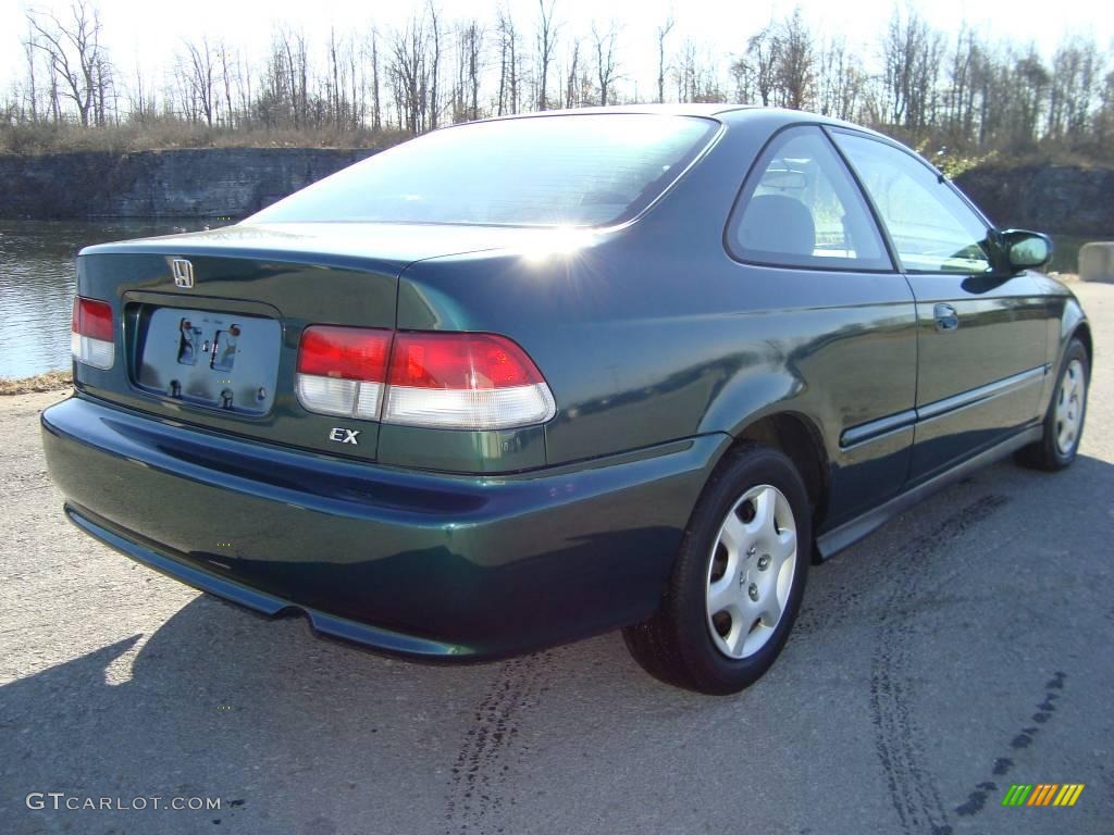 1999 Civic EX Coupe - Clover Green Pearl / Dark Gray photo #3