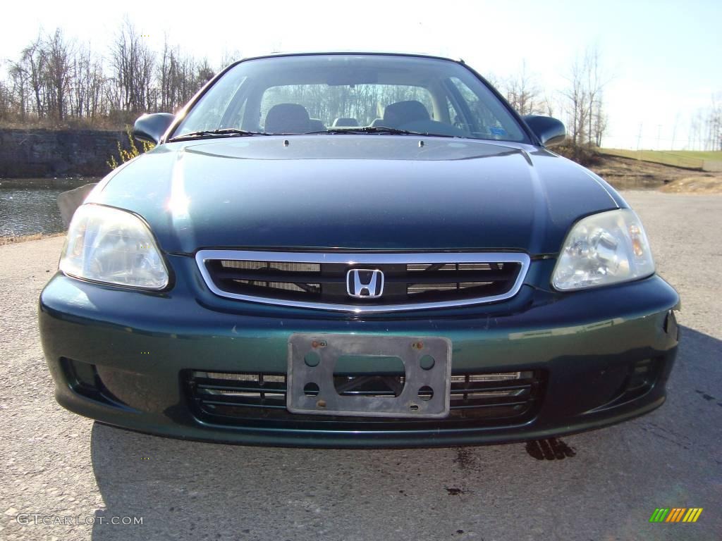 1999 Civic EX Coupe - Clover Green Pearl / Dark Gray photo #4