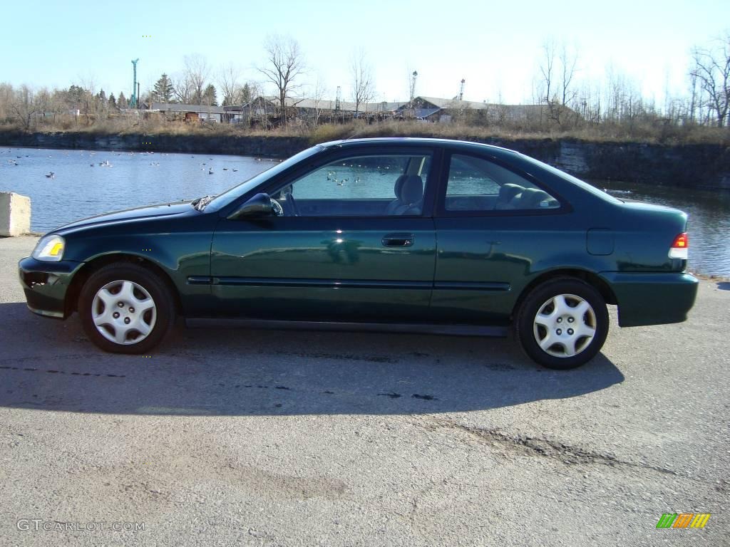 1999 Civic EX Coupe - Clover Green Pearl / Dark Gray photo #7