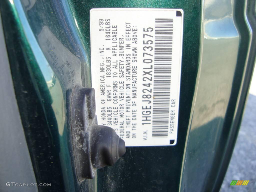 1999 Civic EX Coupe - Clover Green Pearl / Dark Gray photo #17