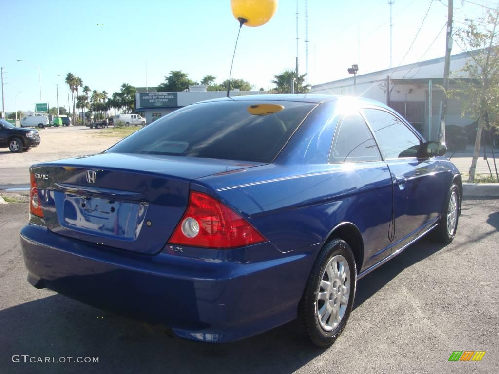 2004 Civic LX Coupe - Vivid Blue Pearl / Ivory Beige photo #3