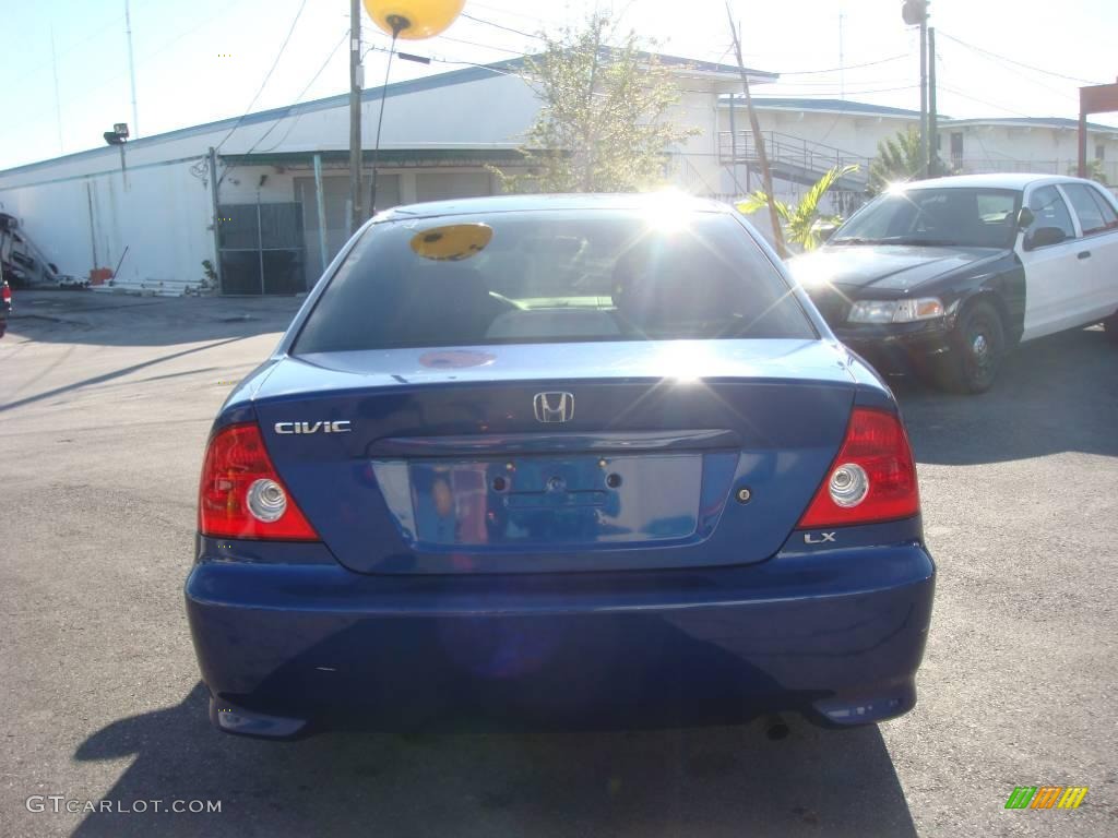 2004 Civic LX Coupe - Vivid Blue Pearl / Ivory Beige photo #4