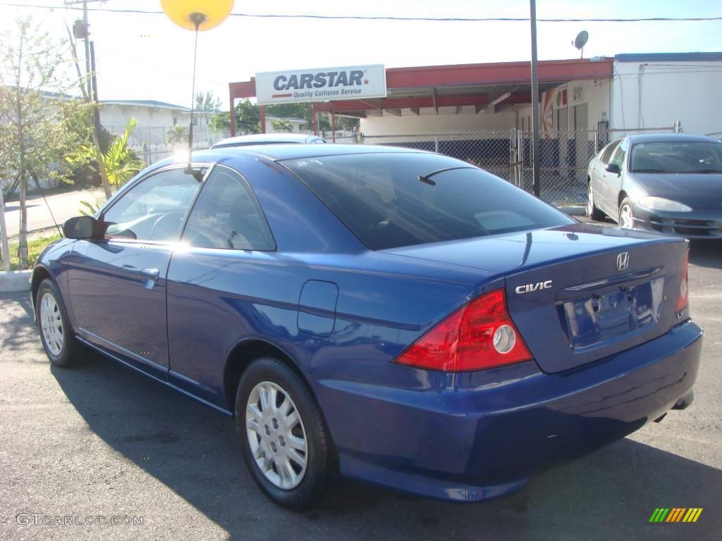 2004 Civic LX Coupe - Vivid Blue Pearl / Ivory Beige photo #5