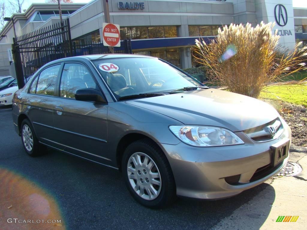 2004 Civic LX Sedan - Magnesium Metallic / Gray photo #1