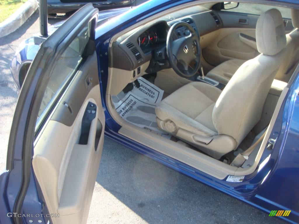 2004 Civic LX Coupe - Vivid Blue Pearl / Ivory Beige photo #9