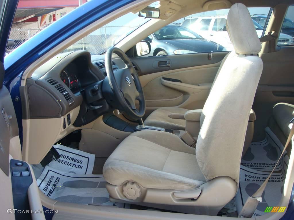 2004 Civic LX Coupe - Vivid Blue Pearl / Ivory Beige photo #10