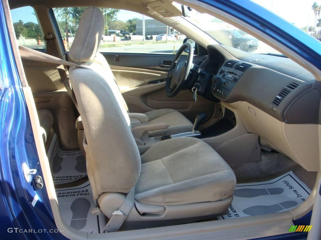 2004 Civic LX Coupe - Vivid Blue Pearl / Ivory Beige photo #11