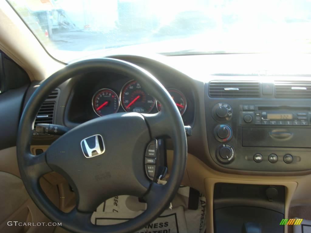 2004 Civic LX Coupe - Vivid Blue Pearl / Ivory Beige photo #13