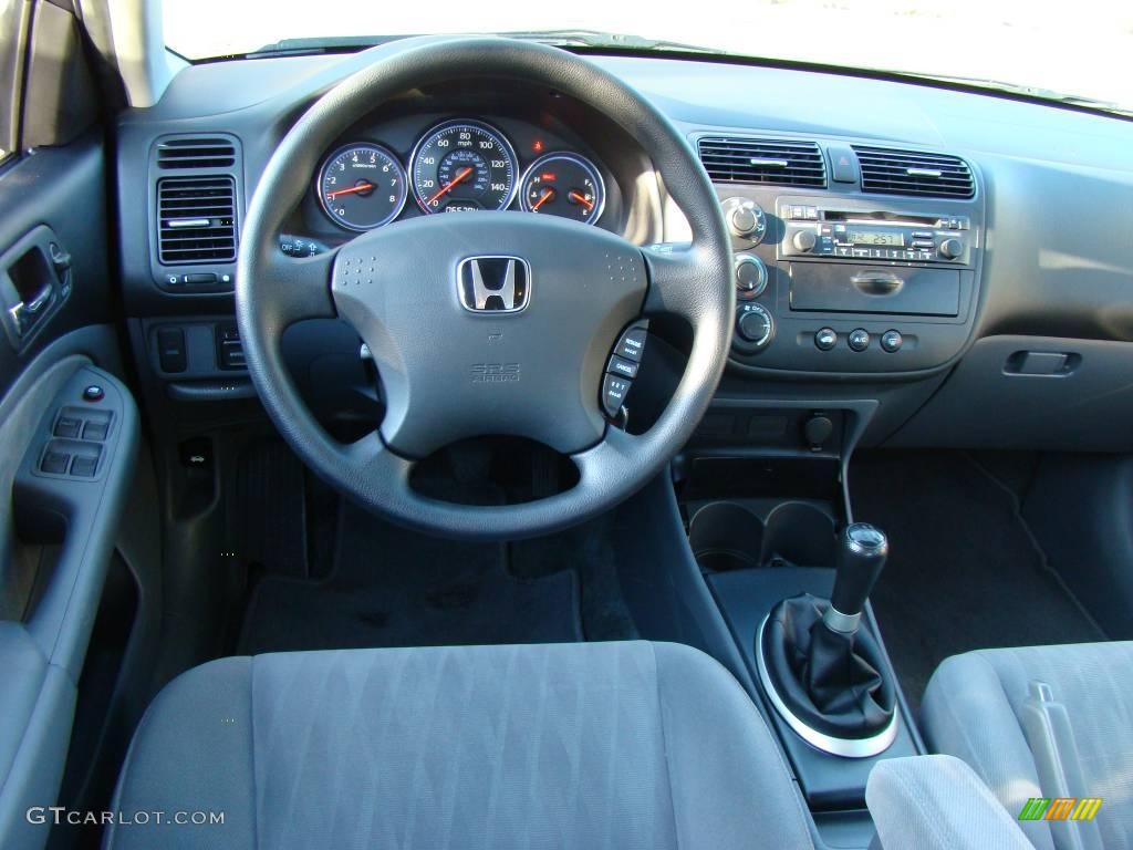 2004 Civic LX Sedan - Magnesium Metallic / Gray photo #11