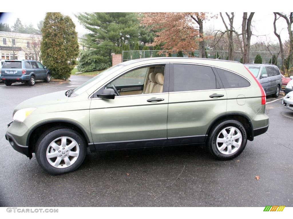 2008 CR-V EX 4WD - Green Tea Metallic / Ivory photo #9
