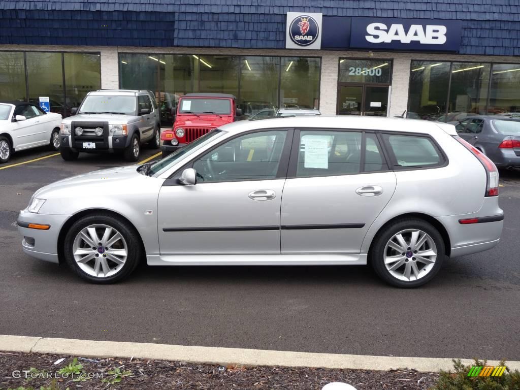 2007 9-3 2.0T SportCombi Wagon - Silver Metallic / Black/Gray photo #1