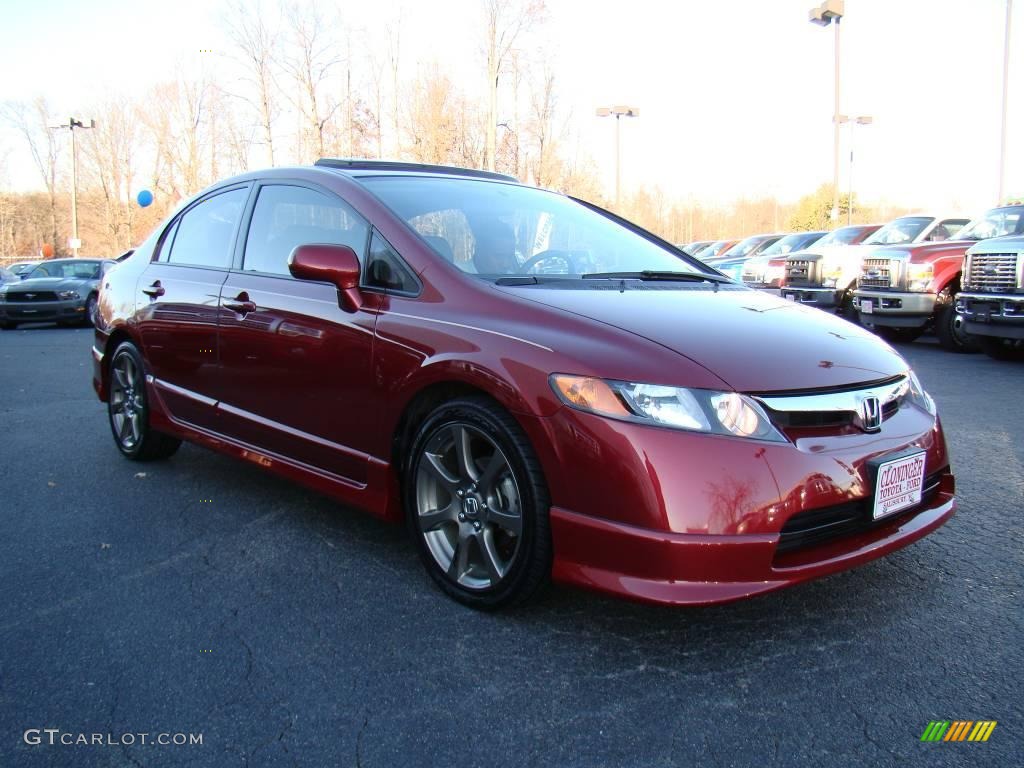 2007 Civic EX-L Sedan - Habanero Red Pearl / Ivory photo #1