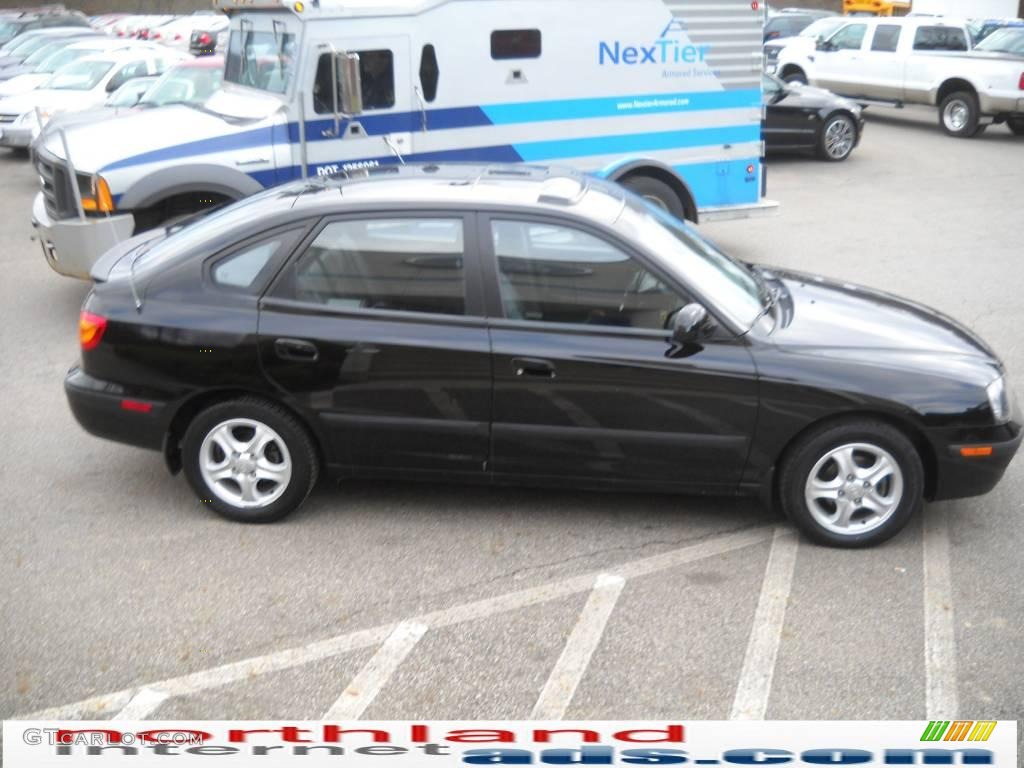 2003 Elantra GT Hatchback - Black Obsidian / Dark Gray photo #5