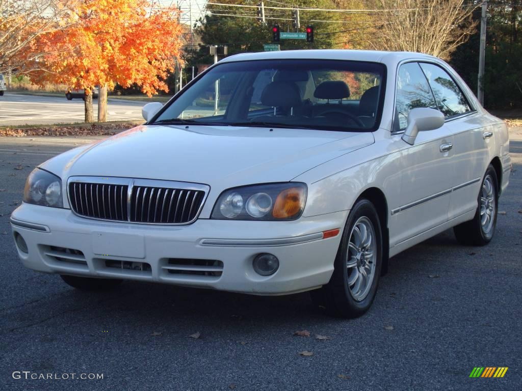 2002 XG350 L Sedan - Ivory White Pearl / Beige photo #2