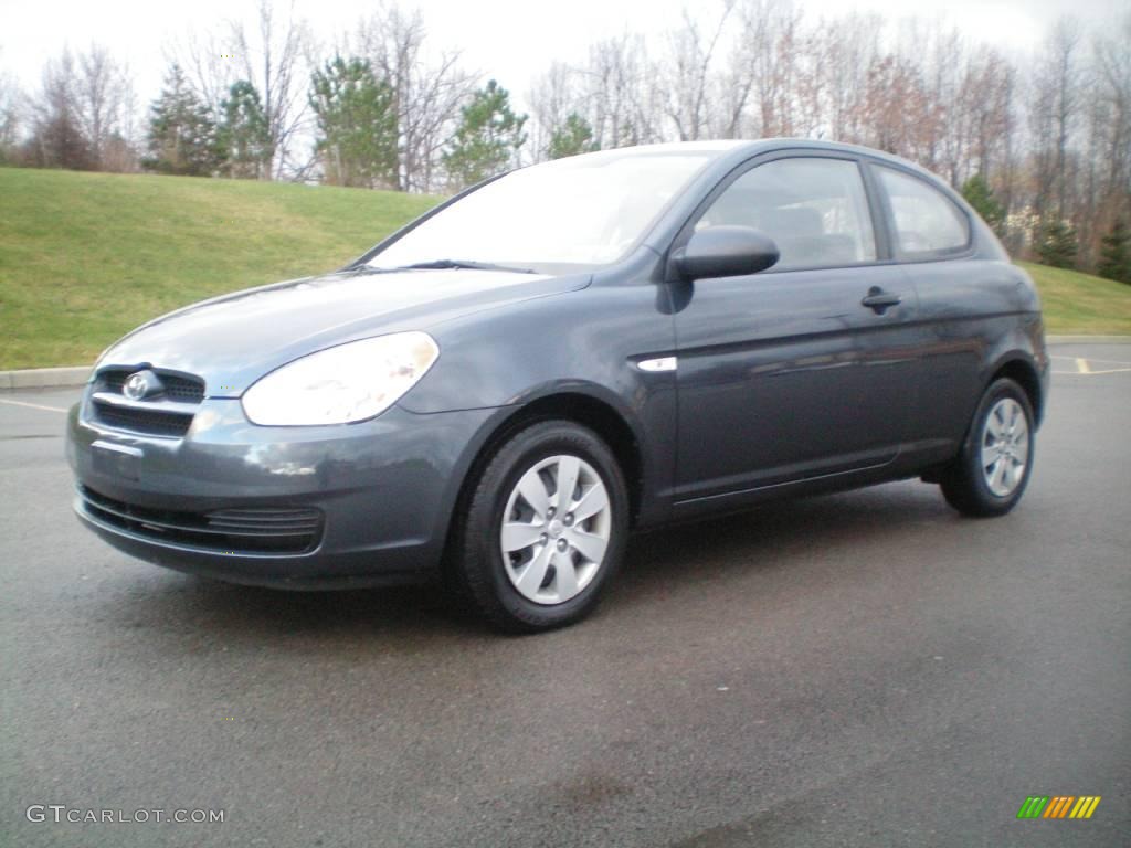 2008 Accent GS Coupe - Charcoal Gray / Gray photo #1