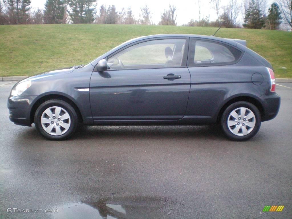 2008 Accent GS Coupe - Charcoal Gray / Gray photo #2