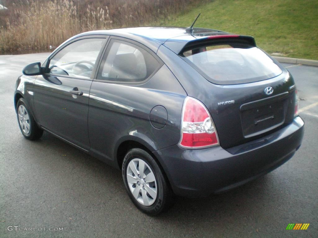 2008 Accent GS Coupe - Charcoal Gray / Gray photo #3