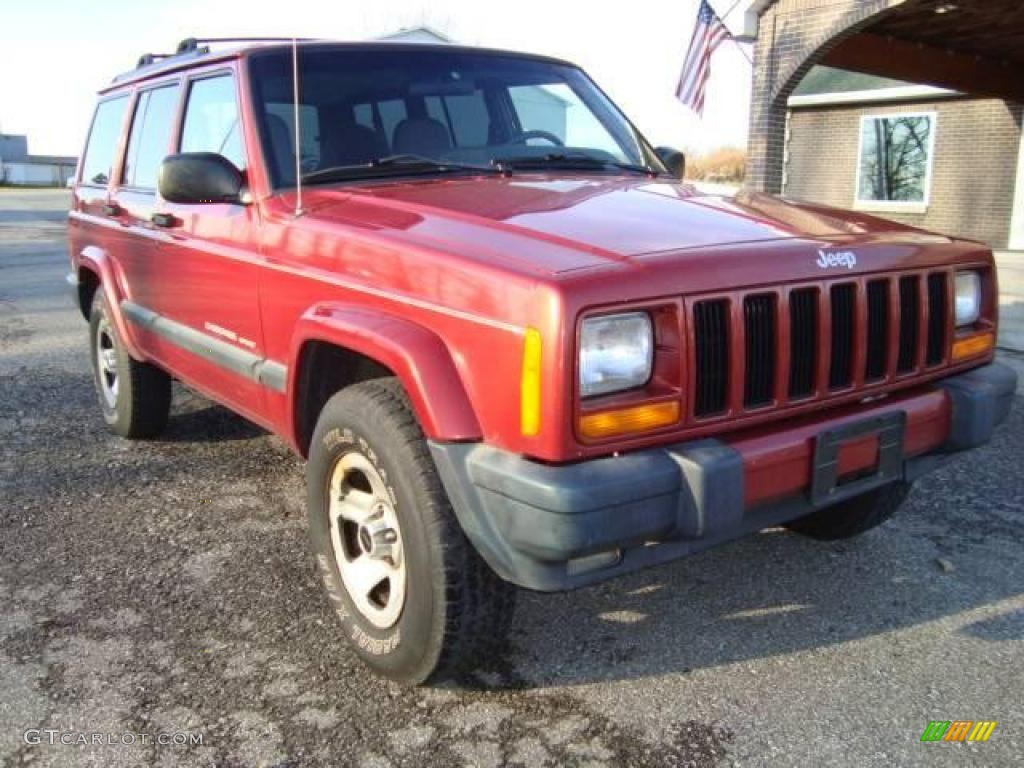 1999 Chili Pepper Red Pearl Jeep Cherokee Sport 4x4 22353103 Photo 2