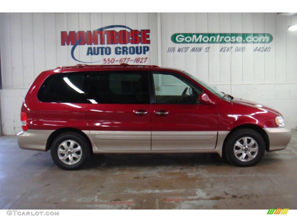 2004 Sedona EX - Ruby Red / Beige photo #1