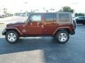 2008 Red Rock Crystal Pearl Jeep Wrangler Unlimited Sahara 4x4  photo #3