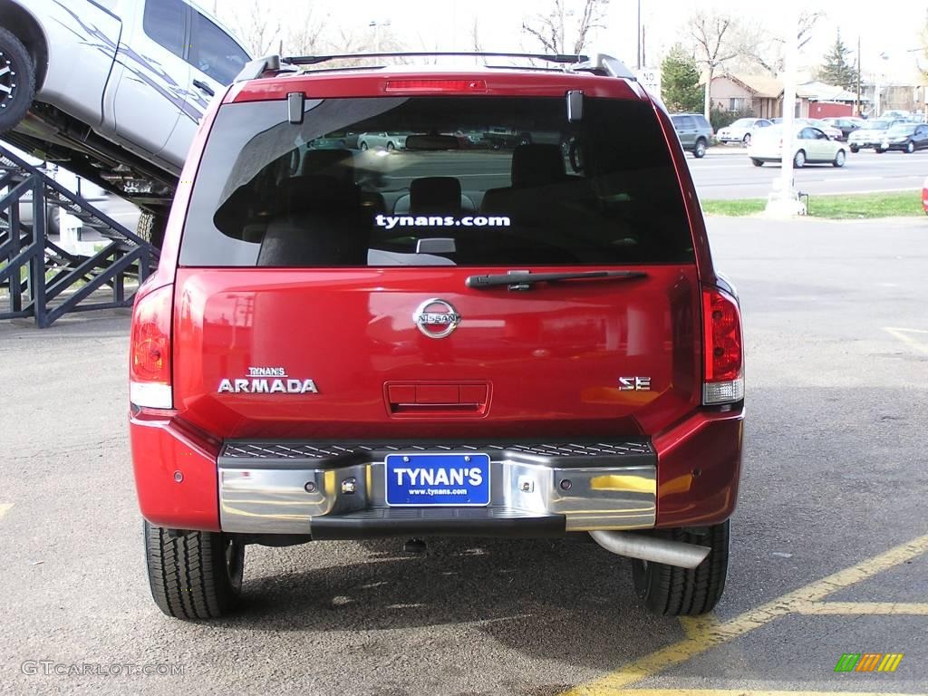 2007 Armada SE 4x4 - Red Brawn / Sand photo #5